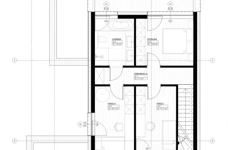 House on a narrow plot, floor plan