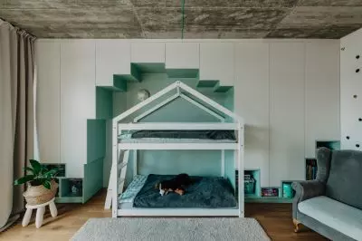 piętrowe children`s room bed