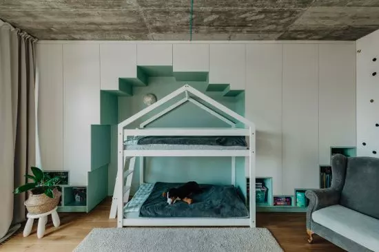 piętrowe children`s room bed