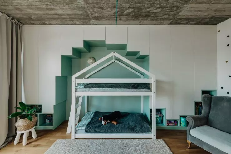 piętrowe children`s room bed