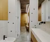 view from the bathroom to the hallway