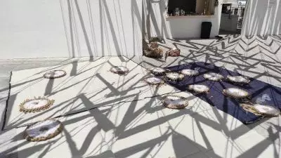 instalacja gently filters the incident light on the roof surface