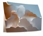 Chmura statek, plastyka z papieru według „Par Avion”, Emanuil A. Vidinski, 2017
