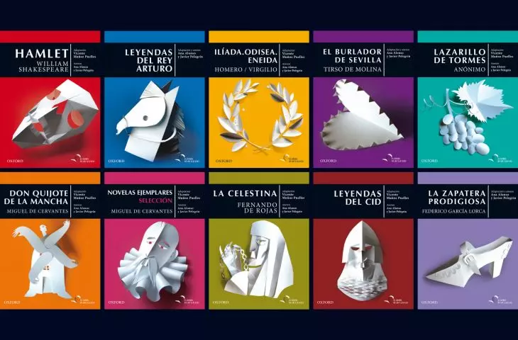 okładki do serii „Drzewo klasyków”, wydawnictwo „Oxford University Press”, Madryt, 2015, art dyrektor Emil Markov