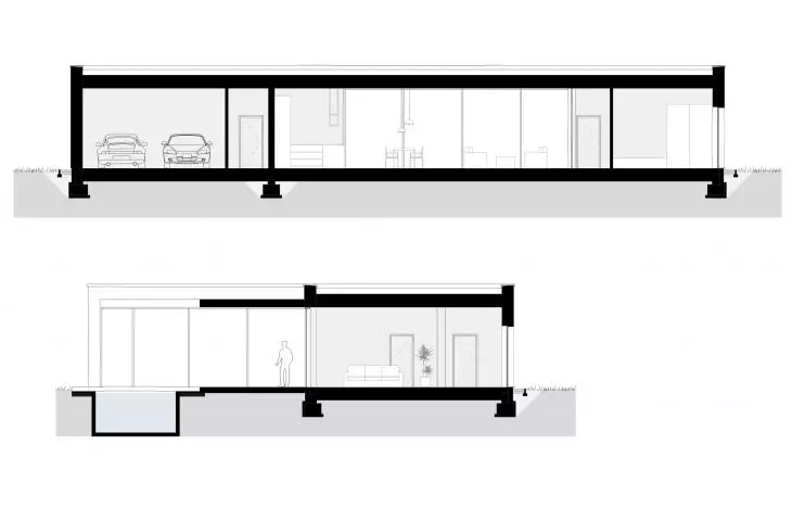 One-storey house in Konin, sections