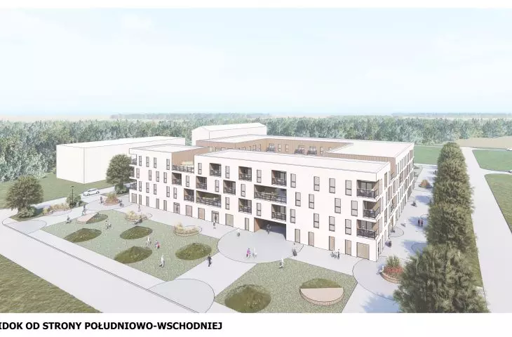Co-living w Opolu, widok od strony południowo-wschodniej