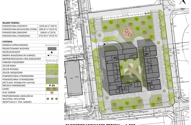 Co-living in Opole, land use plan