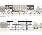 Co-living w Opolu, przekroje AA i BB