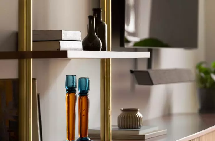 Accessories made of brass and colored glass have sentimental value for the owner 