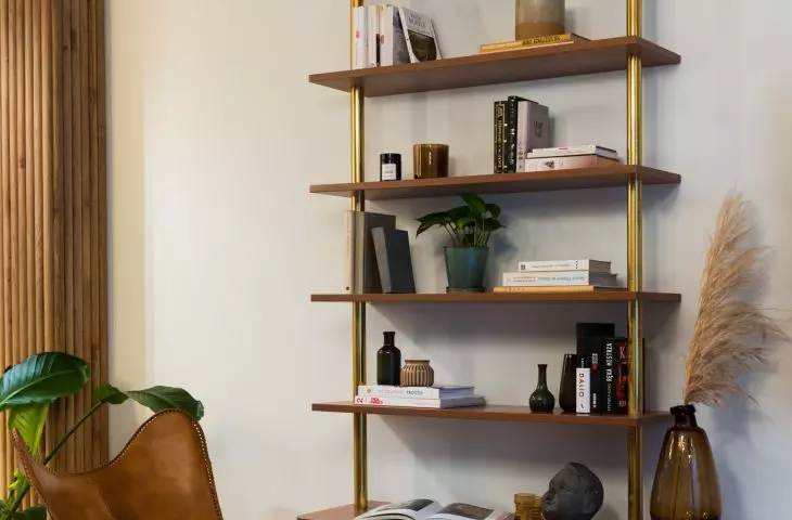 The cabinet and bookcase were made to order 