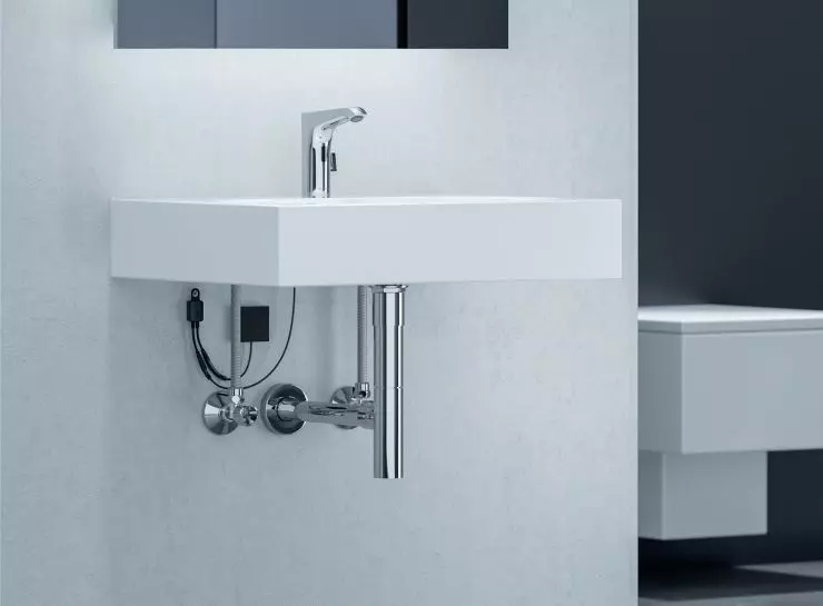 Bateria SCHELL XERIS E faucet with SCHELL SSC Bluetooth® module connected
