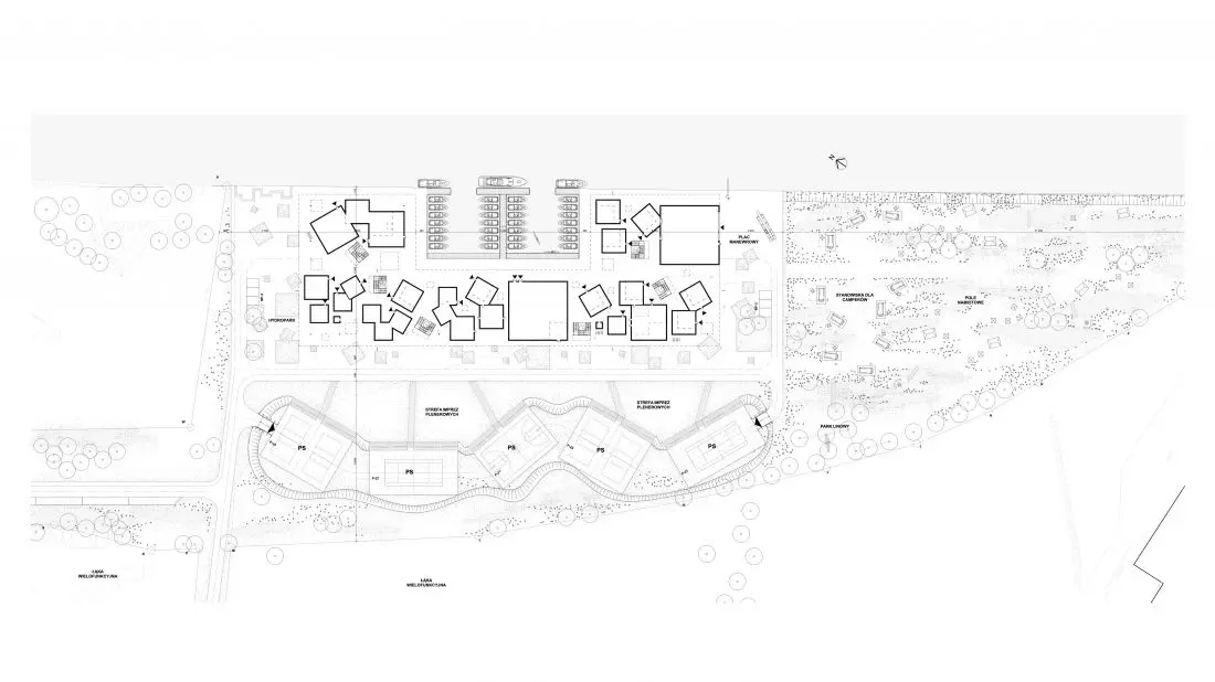 Marina
w Gliwicach, plan zagospodarowania terenu