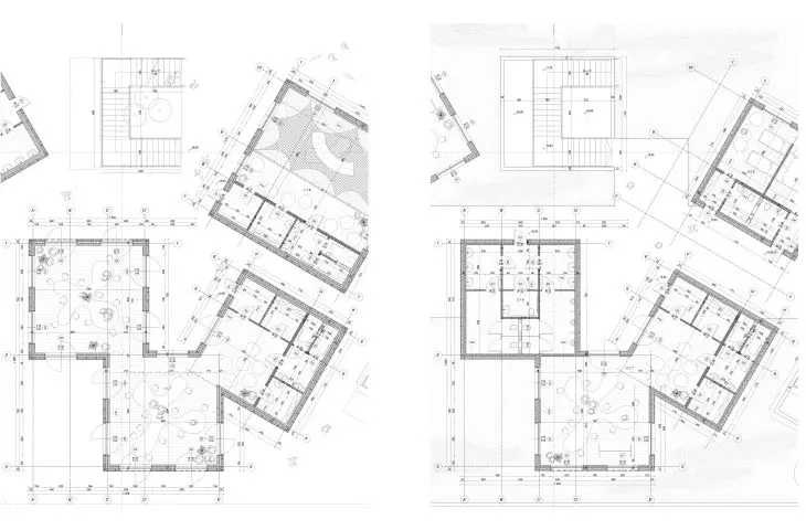 Projections of individual sections of the marina