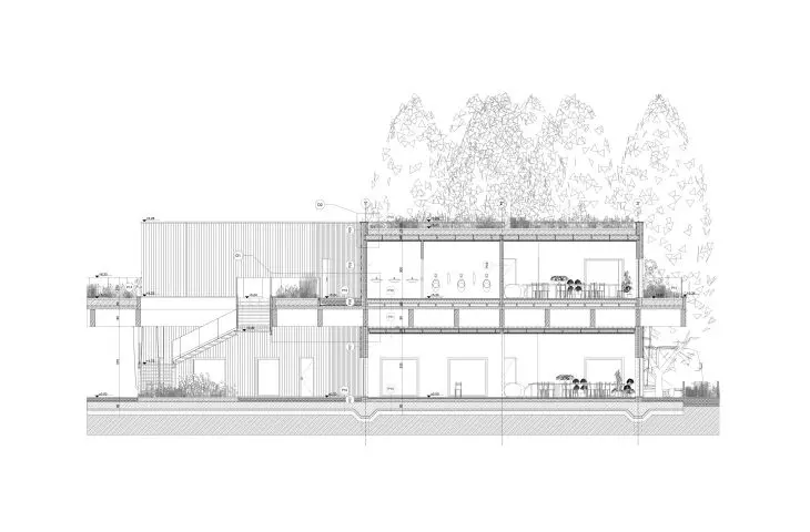 Gliwice marina, cross section of a section