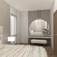 Projekt 120-metrowego apartamentu w Łodzi – sypialnia
