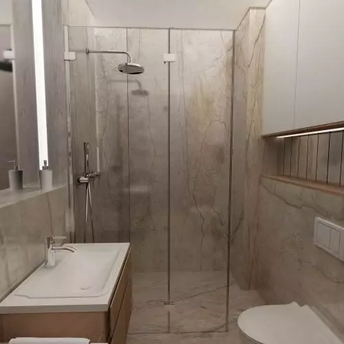Projekt 120-metrowego apartamentu w Łodzi – łazienka