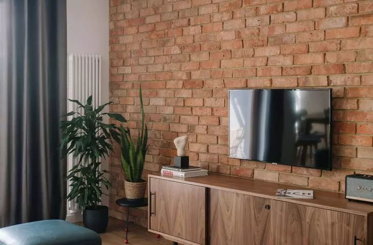 Brick wall in the living room