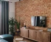 Brick wall in the living room