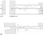 Street contemplation platform, cross-section and projection