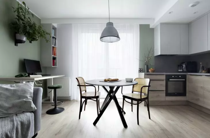 Ingenious and functional combination of three or even four zones in one room