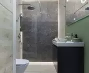 The bathroom has also gone green
