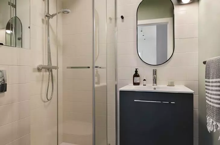 Minimalist bathroom houses all the essentials