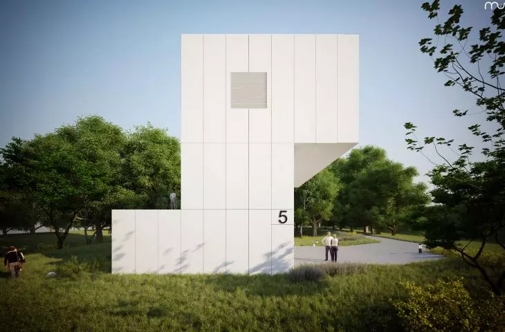 The house is shaped like an inverted Z-shape 