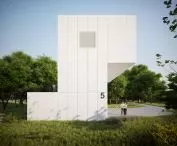 The house is shaped like an inverted Z-shape 