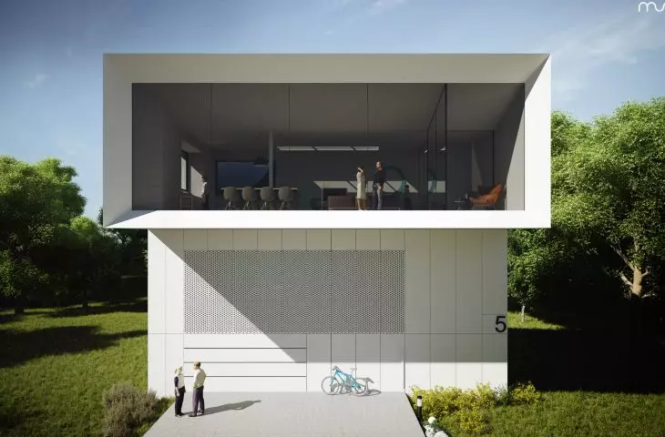 large glazing on the top floor allows you to enjoy the view of the lake