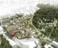 Widok z lotu ptaka na projektowaną dzielnicę