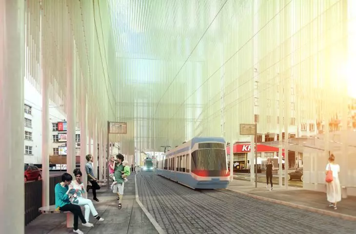 wizualizacja, przystanki tramwajowe