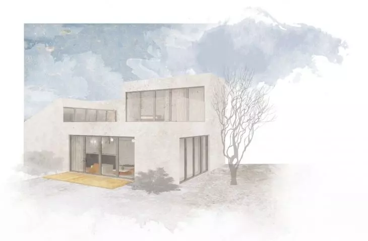 Prefabricated house, made of modules