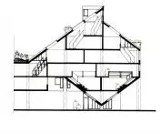 Kompleks 99 mieszkań komunalnych (w którym każde z nich jest inne) w Ivry-sur-Seine, fragment przekroju