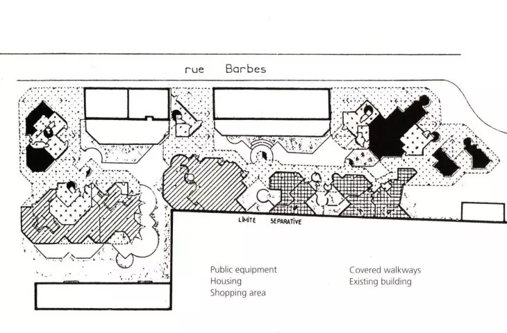 Kompleks 99 mieszkań komunalnych (w którym każde z nich jest inne) w Ivry-sur-Seine, plan