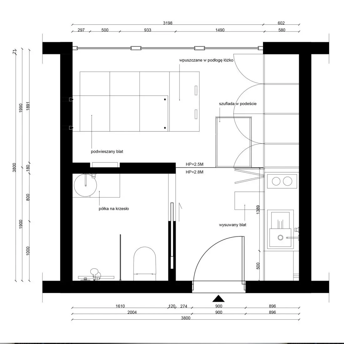Premium student house,
rzut