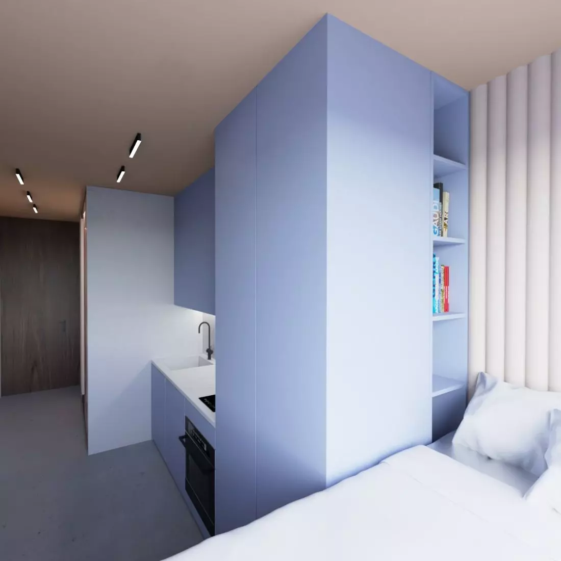 Student space 17 m²,
sypialnia