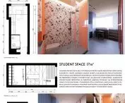 Student space 17 m², plansza wraz z rzutami