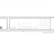 Cross-section of the living room in the designed part