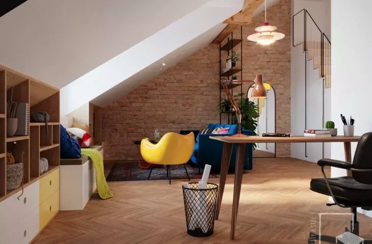 study and relaxation zones in a teenager's room