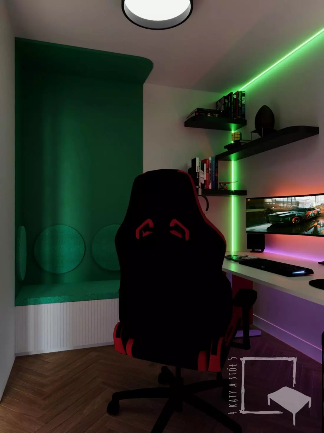 gaming room w pokoju
nastolatka