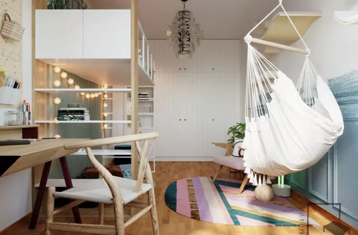 colorful stucco in a teenage girl's room