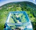 The observation tower is finished with a glassed-in space