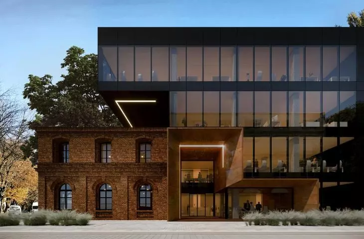 Biurowiec XS Wigury Office to połączenie dwóch brył