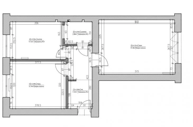 Apartment in Old Bielany, projection