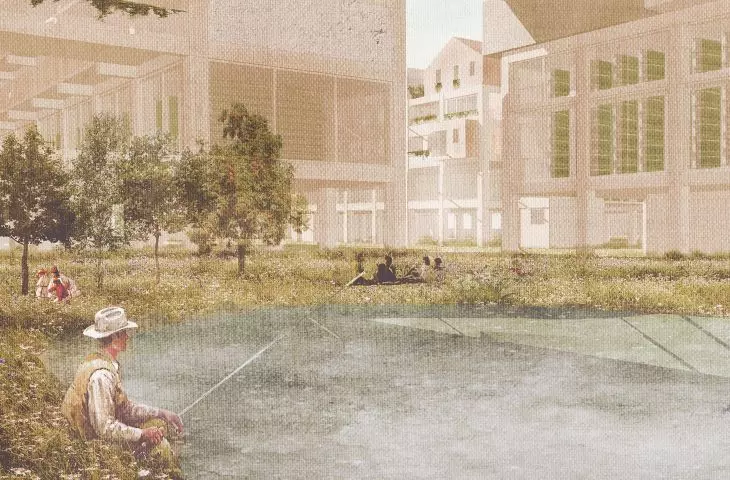 Urban village has many common spaces