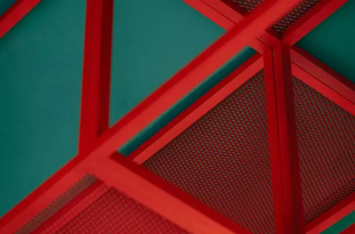 geometric frame on the ceiling