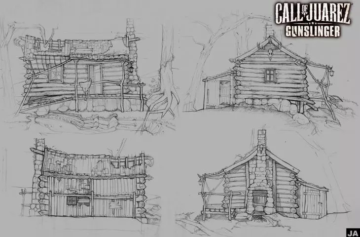 szkic koncepcyjny do gry Call of Juarez: Gunslinger