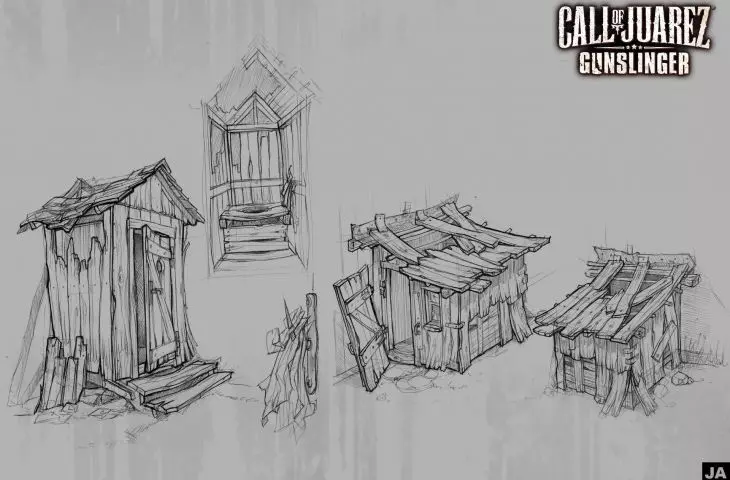 szkic koncepcyjny do gry Call of Juarez: Gunslinger