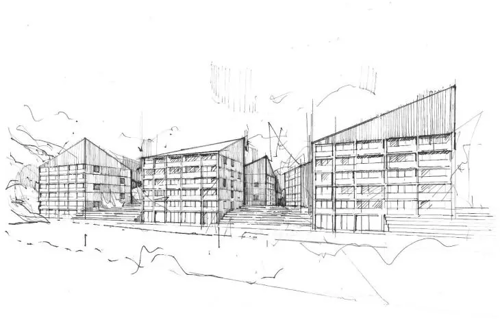 Hotel w Wiśle, szkice projektowe