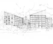 Hotel in Wisla, sketches of hotel complex